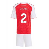 Arsenal William Saliba #2 Fotballklær Hjemmedraktsett Barn 2025-26 Kortermet (+ korte bukser)